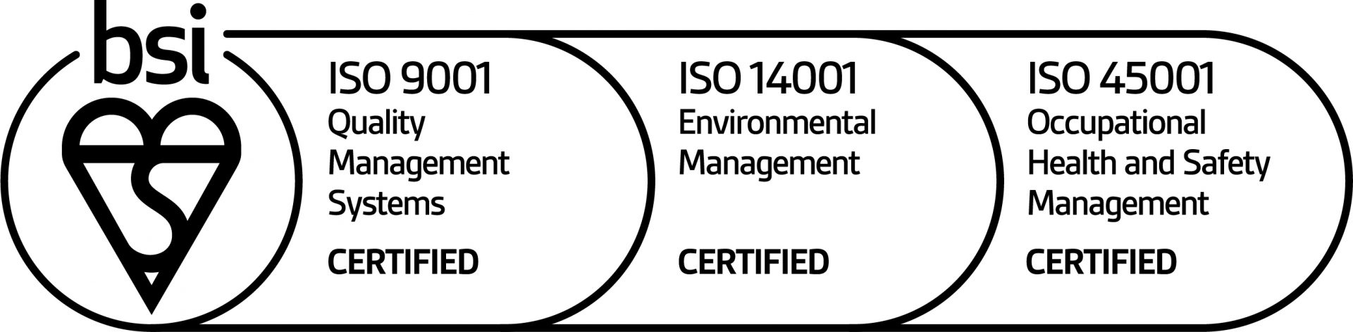 ISO 9001 · ISO 14001 · ISO 45001