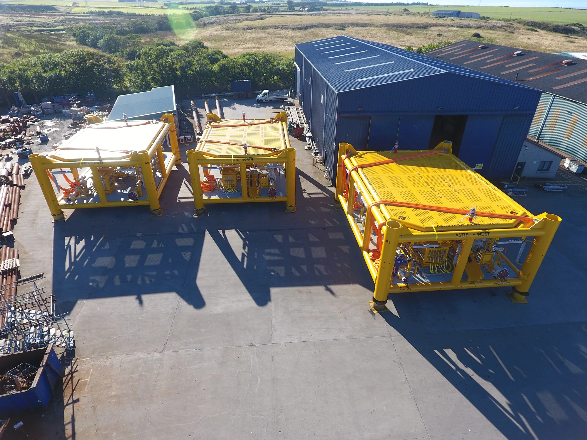 Subsea manifolds outside the Main Fabrication Workshop