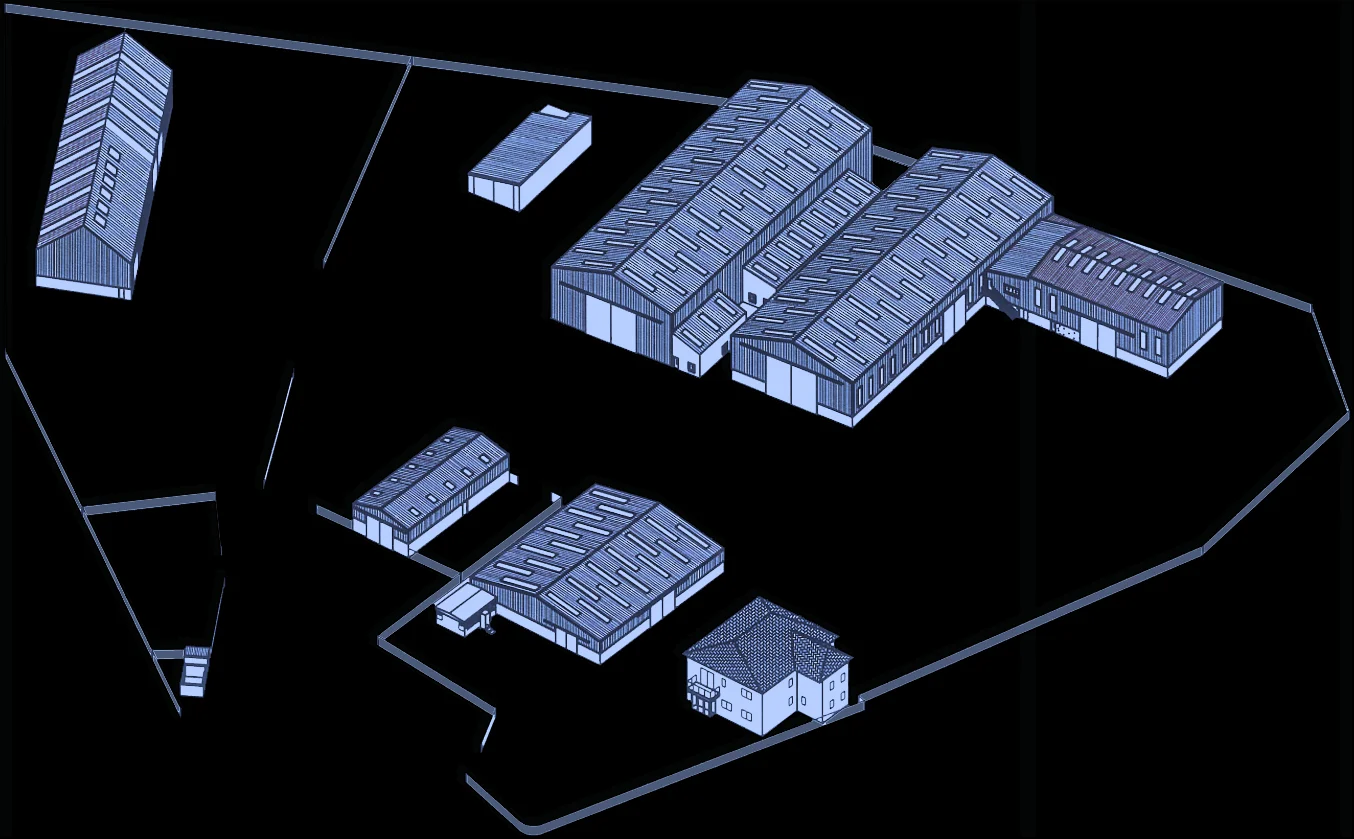 Site plan of the Dales workshops in Peterhead